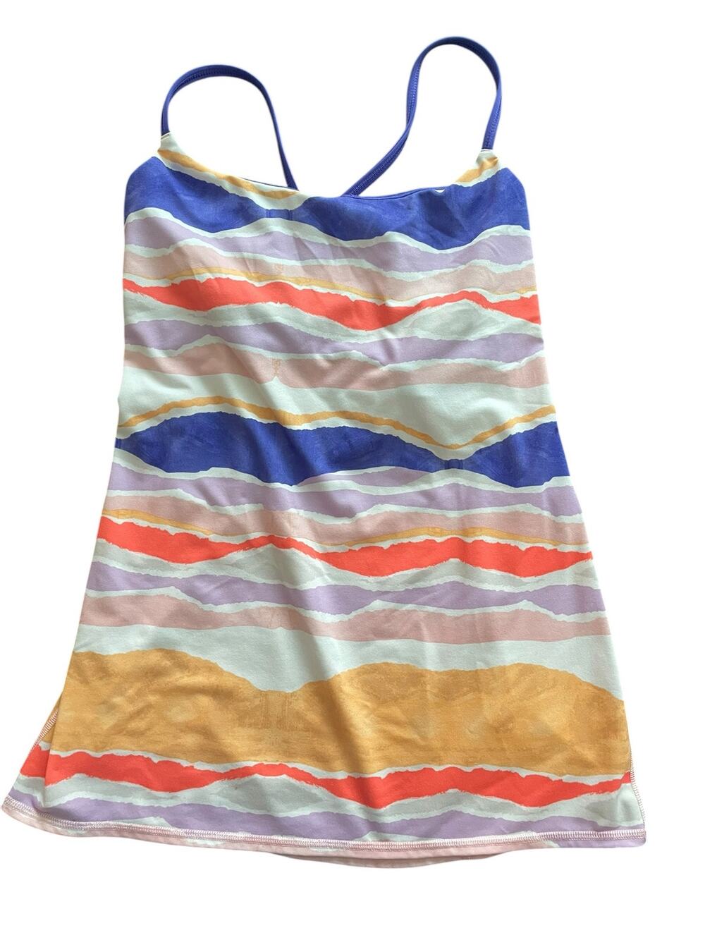 Lululemon Dancing Warrior Tank Bleacher Stripe Size 4 EUC